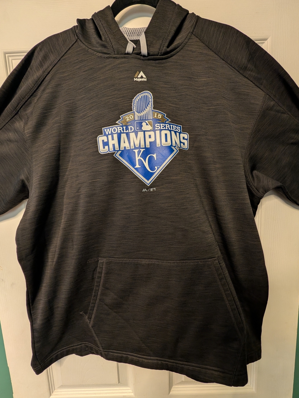 Majestic Gray KC World Series Champions Crewneck Hoodie